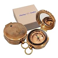 Premium Large Antique Brass Compass Gift for Men, Him, Son | Engraved Compass Personalized | Optional Laser Engraved Wood Box