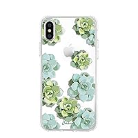 iPhone Xs Max Case, Succulents (Watercolor Floral), Military Grade Protection - Drop Tested - Protective Slim Clear Case for Apple iPhone Xs Max