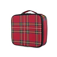 ALAZA Tartan Background Plaid Travel Toiletry Bags Makeup Pouch Train Style Case for Teens Nurse