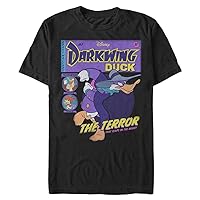 Disney Big Duck Darkwing Comic Men's Tops Short Sleeve Tee Shirt, Black, 3X-Large Tall