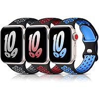 3 Pack Rainbow Bands Compatible for Kids Apple Watch Band boys girls,Soft Silicone Loop Strap for Apple Watch Series 9/Ultra/8/7/6/5/4/3/2/1/SE 38mm 40mm 41mm & 42mm 44mm 45mm 49mm