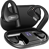 Open Ear Headphones,True Wireless Bluetooth 5.3 Open Ear Earbuds, Enhanced Bass 16.2mm Drivers, Long-Lasting Comfort, 60H Playtime LED Display, IPX5 Waterproof for Sports, Driving