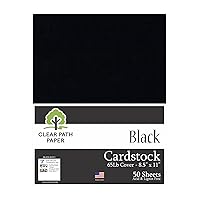 Black Cardstock - 8.5 x 11 inch - 65Lb Cover - 50 Sheets