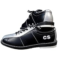 Men's Bowling Shoes Low Top Beginner Bowling Training Shoes Casual Leather