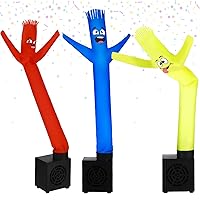 3 Pcs Mini Inflatable Tube Man Desktop Wacky Waving Inflatable Arm Flailing Tubeman 16.54 Inches Advertising Inflatable Tube Guy with Blower for Kids Valentines Easter Birthday Gifts(Smile)