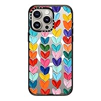 CASETiFY Impact Case for iPhone 15 Pro Max [4X Military Grade Drop Tested / 8.2ft Drop Protection/Compatible with Magsafe] - Cute Prints - Clear Polka Daub Hearts - Clear Black