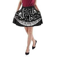 CowCow Womens Music Notes Treble Clef Music Notes A-Line Skirt with Pocket, XS-3XL