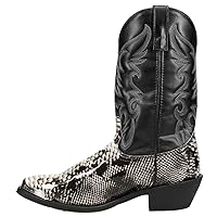 Laredo Mens Monty Croc Snip Toe Dress Boots Mid Calf - Black