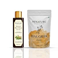 Pack Of Fenugreek Powder (227g) And Elixir Hair Oil(110) by mi nature| Power of Himalayan Herbs | Hair Care Combo Set | A Natural Herbal Haircare