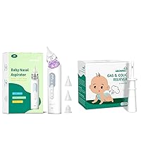 Baby Nasal Aspirator with 24 PCS Baby Gas Relief, Natural Gas and Colic Reliever for Babies, Electric Nose Suction for Baby