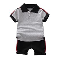 TiaoBug Infant Baby Boys Summer Clothes Set Gentlemen Outfits Shorts Sleeves Collar Shirts and Shorts Pants Set