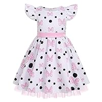 IMEKIS Toddler Baby Girl Mouse Birthday Dress Princess Ruffle Sleeve Polka Dots Cake Smash Halloween Costume Cosplay