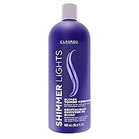 Clairol Professional Shimmer Lights Purple Conditioner, 31.5 fl. Oz Neutralizes Brass & Yellow Tones For Blonde, Silver, Gray & Highlighted Hair Packaging May Vary