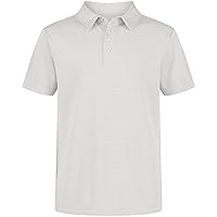 Nautica Boys' Active Short Sleeve Polo Shirt, Button Closure & Embossed Stripes, Breathable Performance Fabric