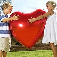 2 pcs 32inch Huge Red Heart Balloons, Romantic Large Heart foil Balloons for Wedding Decorations Love Balloons Party Decorations
