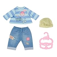 706558 Shirt & Trousers Two-Piece Outfit to Fit Little 36cm Dolls-Suitable for Children Aged 1+ Years-Includes Top, Trousers, Hat and Clothes hanger-706558