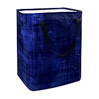 60L Freestanding Laundry Hamper Collapsible Blue Background Clothes Basket with Easy Carry Extended Handles for Clothes Toys
