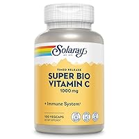SOLARAY Super Bio C Buffered Vitamin C w/Bioflavonoids, Timed-Release Formula for All-Day Immune Support, Gentle Digestion, 1000mg, 100 CT