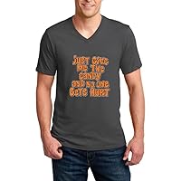 Just Give Me The Candy and No One Gets Hurt Halloween People Children Gifts Men V-Neck T-Shirt Large Smoke Grey