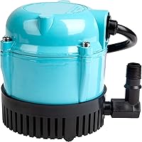 Little Giant 1-AT 115-Volt, 1/200 HP, 170 GPH Small Submersible Permanently Oiled Pump for Fountains, Water Displays and Air Conditioners, 10-Foot Cord, Blue, 500286