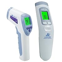 Amplim 2-Pack Hospital & Medical Grade Non Contact Digital Infrared Forehead Thermometer for Babies, Kids, and Adults. FSA HSA Eligible