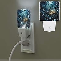 Broken Glass Print Night Light with Light Sensors Plug in LED Lights Smart Nightstand Lamp Plug in Night Light for Bedroom Bathroom Hallway Home Decor
