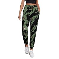 T-Rocks Play Guitar Casual Sweatpants for Women High Waisted Jogger Pants Sport Trousers with Pockets