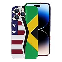 United States and Jamaica Flag Compatible with iPhone 14 Pro Max Phone Cases Fashion Slim Anti-Scratch Protection Cover