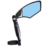 Hafny NEW Bar End Bike Mirror, HD Automotive Grade Glass Lens, Large Surface, Shatterproof, Multi-Angle Adjustable, E-Bike Mirrors, HF-M900-FR05 (HF-M900RB-FR05 (Right, Blue Glass))