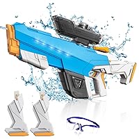 Electric Water Gun for Adults Kids,Auto Suction Water Guns with Lights,Long-Range,Large Capacity Strongest Full Auto Water Pistol,Outdoor Shooting Game Summer Pool Beach Party Toys