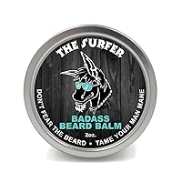 Beard Balm - The Surfer Scent, 2 Ounce - All Natural Ingredients, Keeps Beard and Mustache Full, Soft and Healthy, Reduce Itchy and Flaky Skin, Promote Healthy Growth