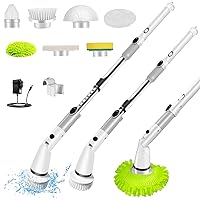 Electric Spin Scrubber，Cordless Shower Scrubber with 6 Replaceable Cleaning Brush Heads and Adjustable Extension Handle,Power Bathroom Scrubber for Cleaning Bathroom,Tile Floor，Car Grout
