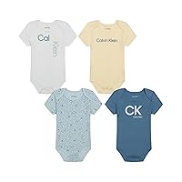 Calvin Klein baby-girls 4 Pack Short Sleeve Bodysuit4 Pack Short Sleeve BODYSUIT