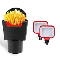 Sauce Holder for Car,French Fry Holder for Car with Vent Dip Clip,Condiment Holder for Fast or Bumpy Driving,Ketchup Mini Car Sauce Holer,2 Pack