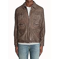 Men Leather Jacket New 100% Genuine Soft Lambskin Slim Biker Bomber Coat LLML163