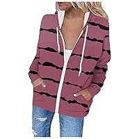 Zip Up Hoodies for Women Trendy Y2k Hooded Sweatshirts Oversized Drawstring Jacket Coat Drawstring Casual Long Sleeve