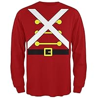 Christmas Toy Soldier Costume Red Adult Long Sleeve T-Shirt