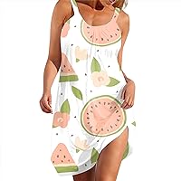 Womens Print Casual Dress Slim Fit Comfortable Sleeveless Summer Beach Dress Spaghetti Strap 2023 Sexy Dresses