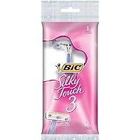 BIC Silky Touch 3 Women's 3-blade Disposable Shaving Razor, Case of 36 individually-wrapped women's razors