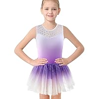 Belovance Toddler Ballet Leotard for Girls Gymnastics Dance Dress Flutter Sleeve Skirt Balck Purple Pink Ballet Tutu Outfit