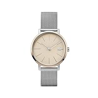 Lacoste Quartz Watch with Stainless Steel Strap, Two Tone, 16 (Model: 2001072), Silver