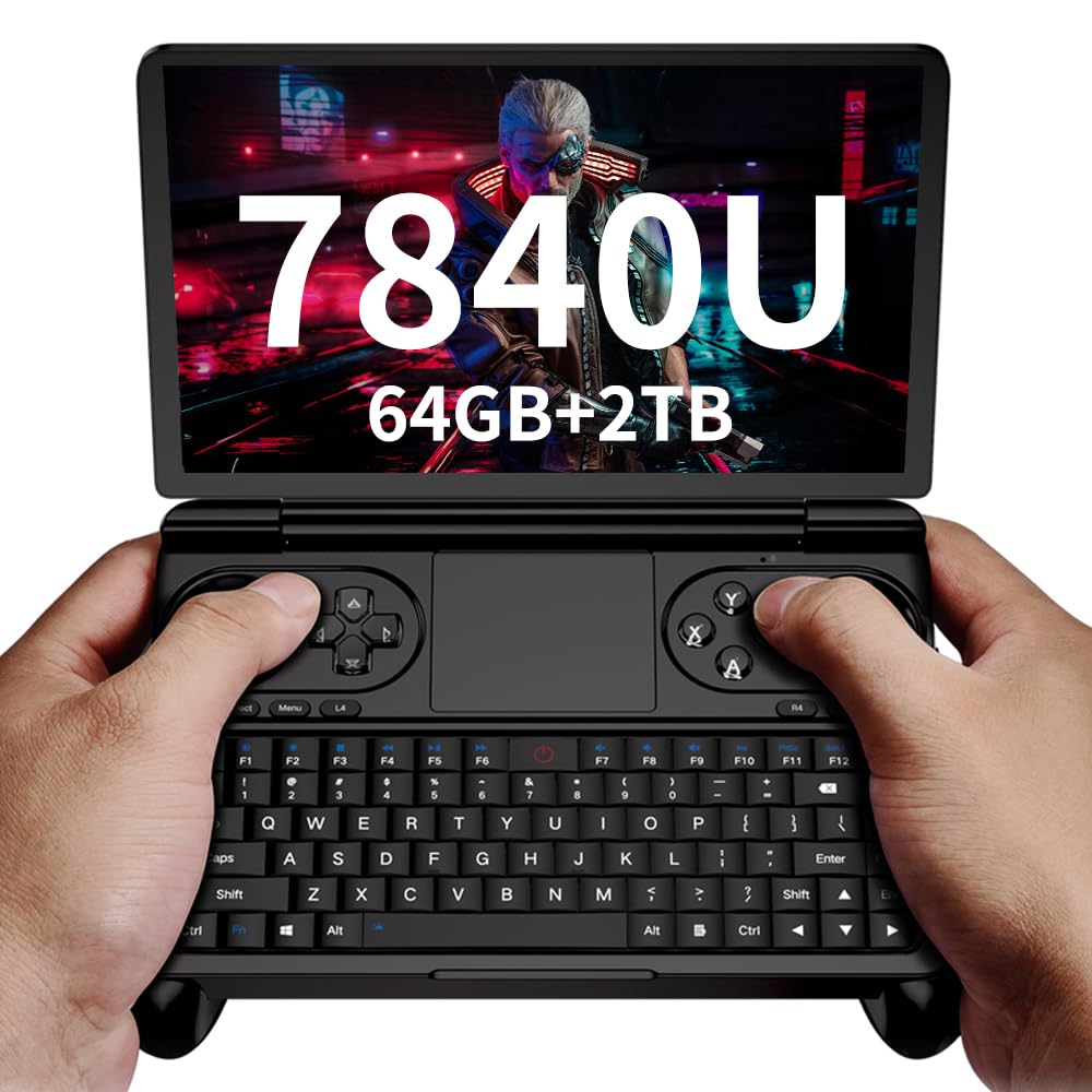 GPD Win Mini [AMD Ryzen 7 7840U] 7 Inches Mini Handheld Win 11 PC Game Console Gameplayer 1920X1080 Touchscreen Laptop Tablet PC (64GB+2TB)