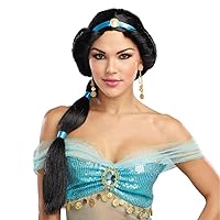 Dreamgirl Womens Arabian Jasmine Wig Costume, Adult Harem Princess Wig Halloween Costume Accessory