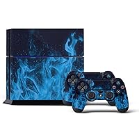 PS4 Console Designer Skin for Sony PlayStation 4 System plus Two(2) Decals for: PS4 Dualshock Controller Ice Flame
