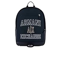A | X ARMANI EXCHANGE Men's Armani Exchange Large Campus Capsule AX Logo Backpack, Navy/Navy-Navy/Navy