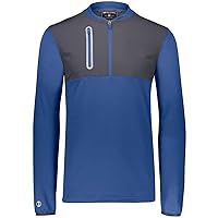 Holloway Youth Weld Hybrid Pullover L Royal/Carbon