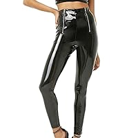 Women Leggings Leather Pants Black High Waist Sexy Stylish Elegant Slim Skinny Female Leather Trousers Plus Size
