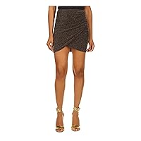 Michael Kors Sparkle Shirred Wrap Skirt Black/Gold XL