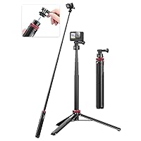 57in Extendable Selfie Tripod Accessories for Gopro - ULANZI Go Quick II Long Action Camera Stick Tripod Quick Release Adapter Vlog Handle Grip for GoPro Hero 11 10 9 8 7 6 5/Max/DJI OSMO Action