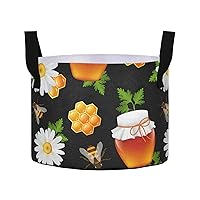 Honey Grow Bags 7 Gallon Fabric Pots with Handles Heavy Duty Pots for Plants Thickened Nonwoven Aeration Plant Grow Bag for Potato Tomato Fruits Flowers Garden